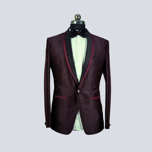 Wine Shawl Collar Tuxedo Set