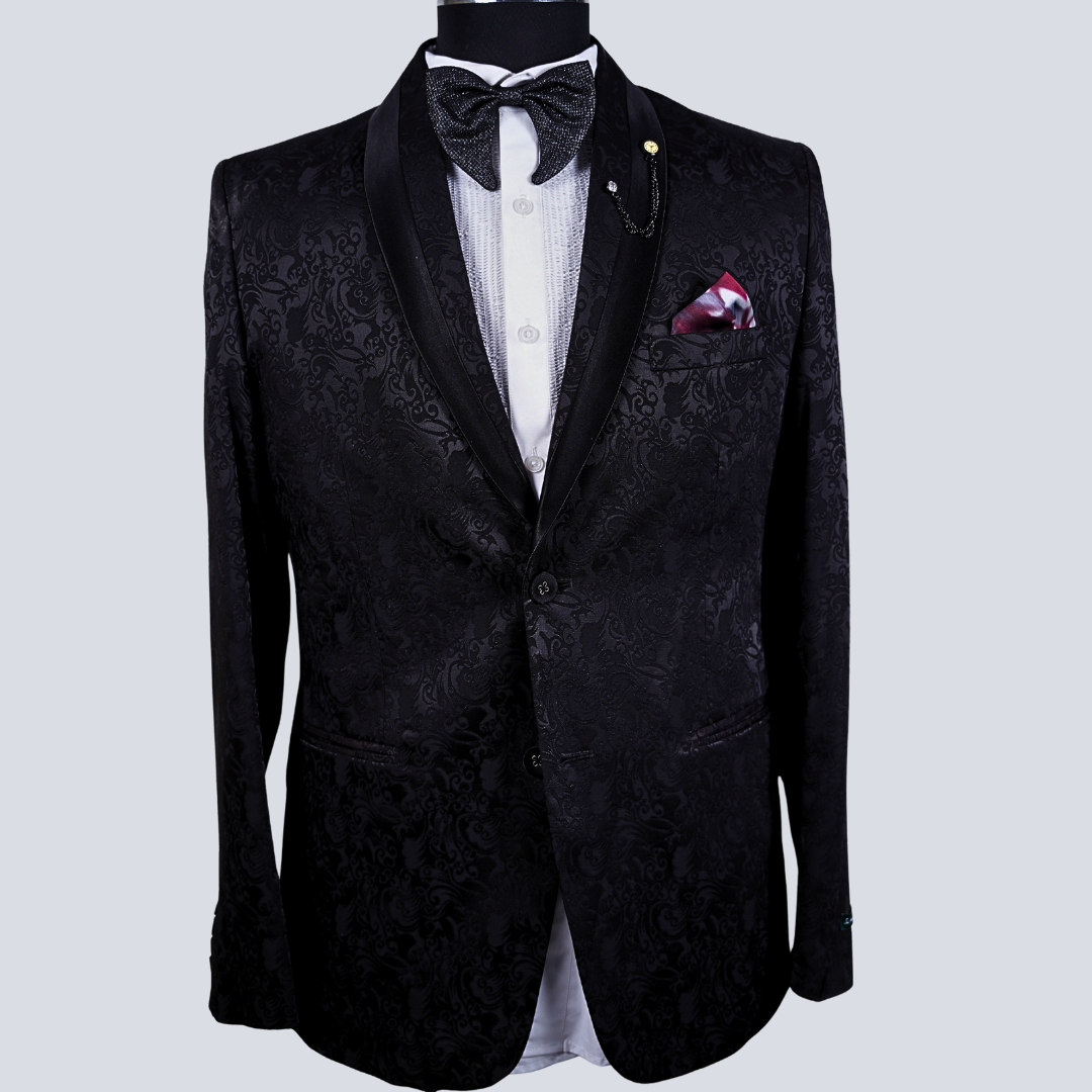 Wine 2-Piece Jacquard Tuxedo