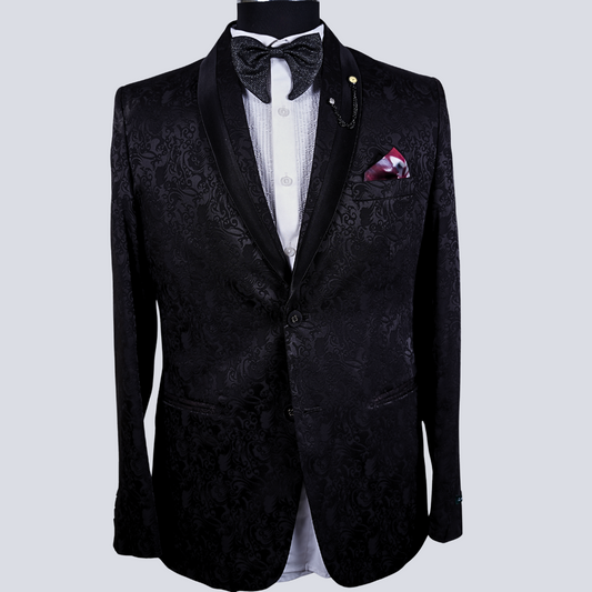 Wine 2-Piece Jacquard Tuxedo