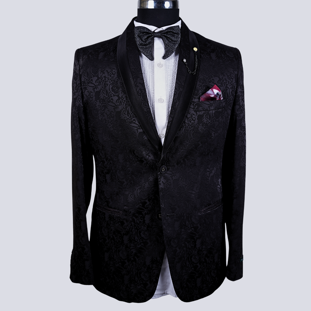 Wine 2-Piece Jacquard Tuxedo