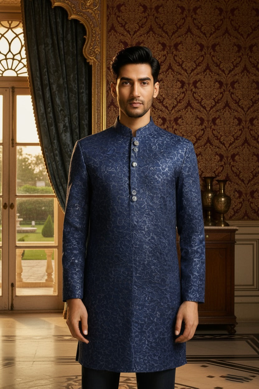 Embroidered Glitter Sherwani